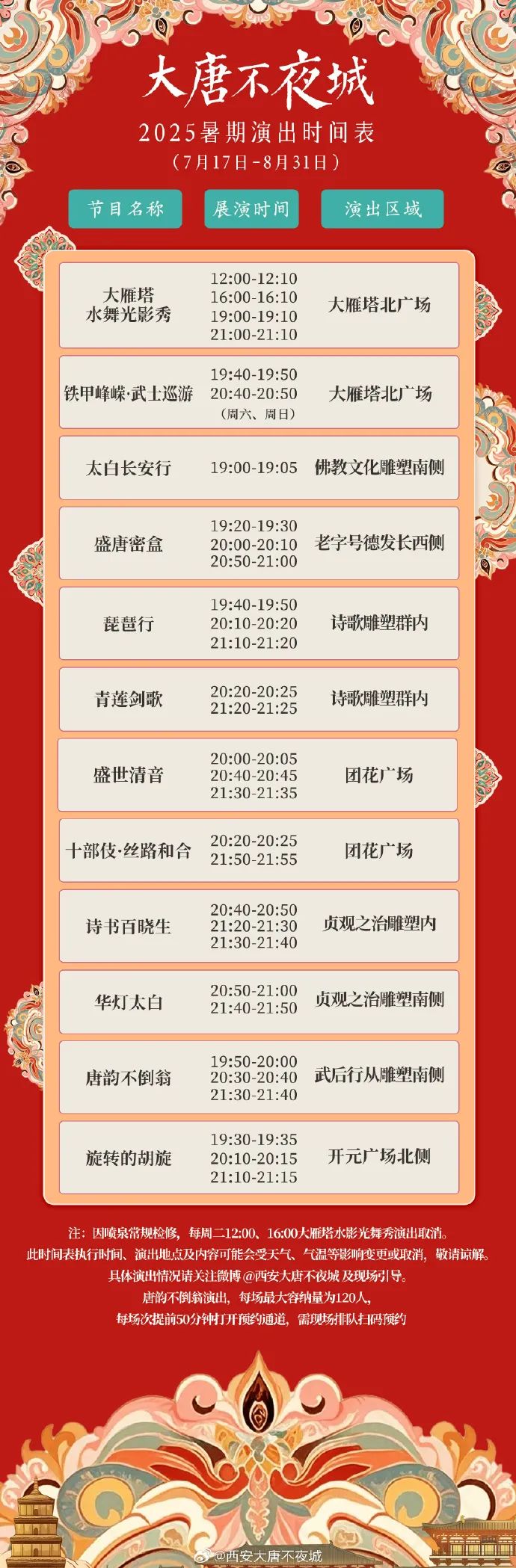 西安大唐不夜城发布暑期演出时刻表